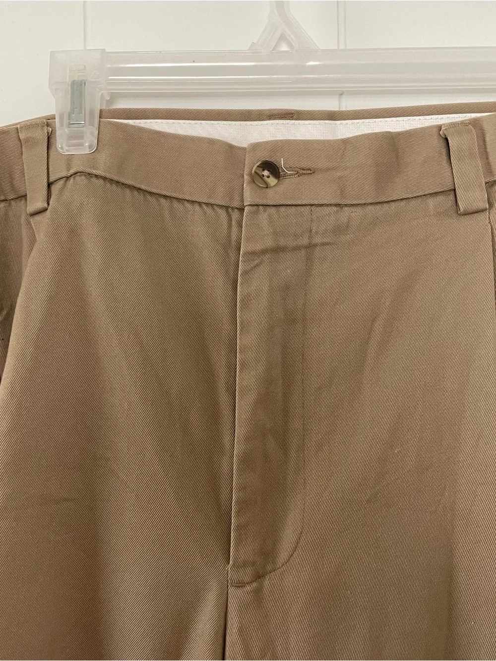 George Mens Khaki Pleated Dress Pants 44x30 Mocha Cotton Trouser Chinos